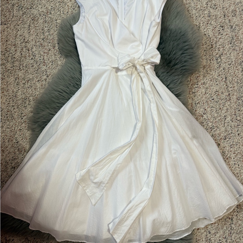 Calvin Klein White Sleeveless Dress with side tie